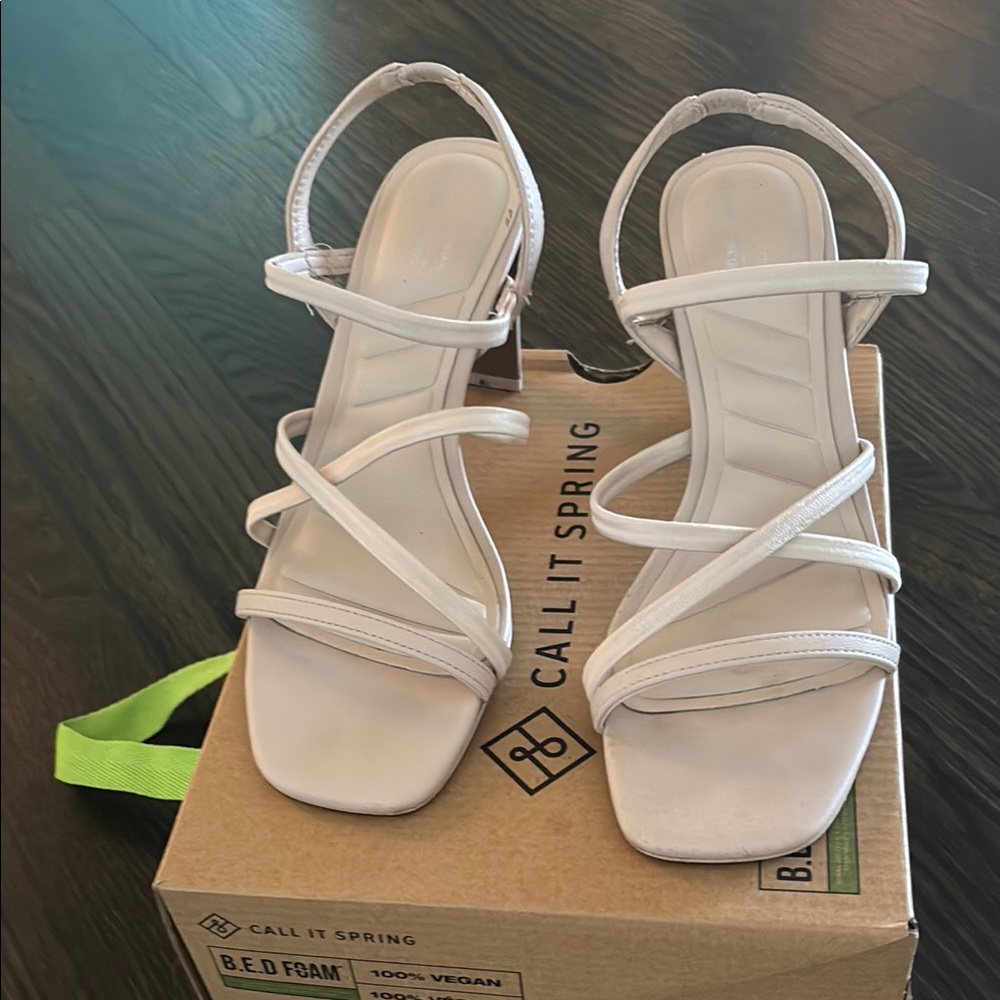 Call It Spring Nude  Heeled Sandals with Straps